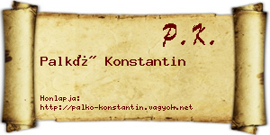 Palkó Konstantin névjegykártya