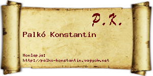 Palkó Konstantin névjegykártya